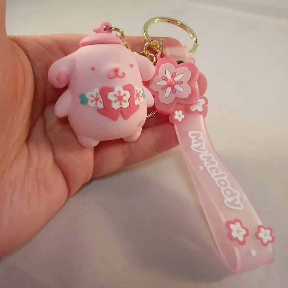 My Melody Pompompurin Key Chain Key Ring Cute Figurine Character Keychain